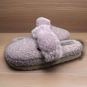 Koolaburra UGG‎ Slide Slipper 7 Peachee Purple Fuzzy Cozy Faux Curly Wool Fur